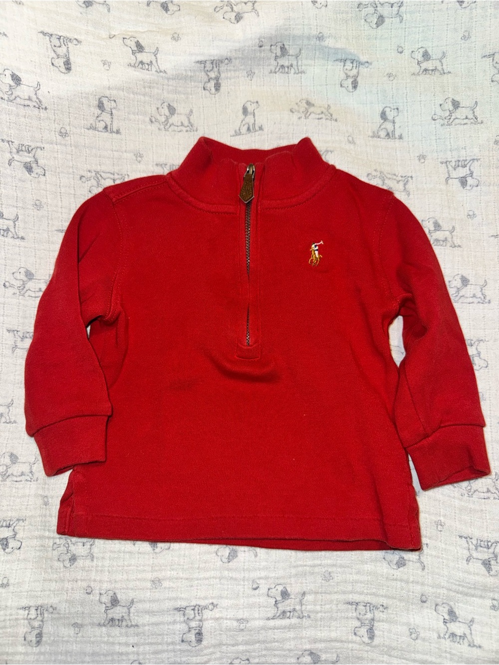 Ralph Lauren Red Half-Zip Fleece Pullover for Kids